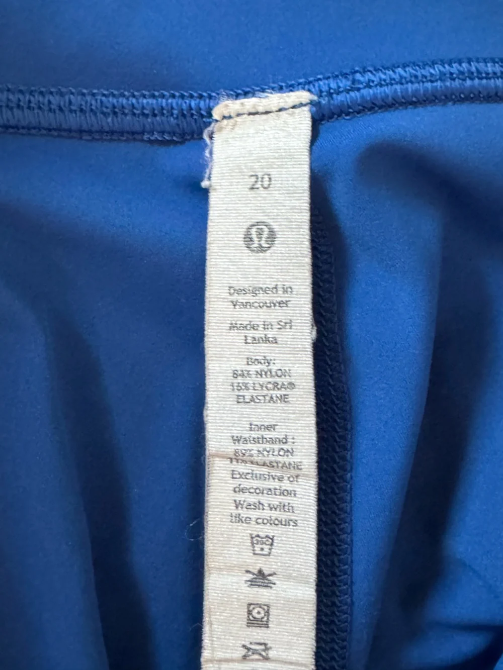Lululemon Women’s Royal Blue Base Pace High Rise 25” Tight Leggings, Size 20
